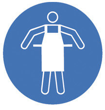 Safety symbols to ISO 7010, Wear protective apron Ø 100 mm, 1 unit(s)