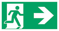 Rescue sign, ISO 7010, luminescent, Emergency exit, right, 1 unit(s)