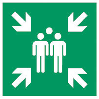 Rescue sign, ISO 7010, plastic, Collection point, 1 unit(s)
