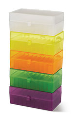 Cryo storage boxes, assorted colours, PP, 50 slots, 5 unit(s)