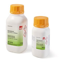 Potassium hydroxide, min. 85 %, Ph.Eur., pellets, 2.5 kg, plastic