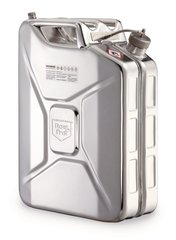Safety canister, stainless steel, with screw cap and UN-X-approved, 20 l