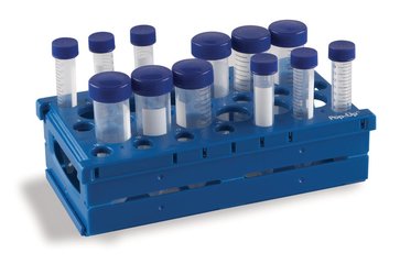 Pop-UpTM Rack, blue,15/50ml centr. vials, Ø 17 / Ø 30 mm