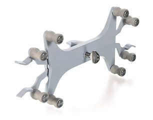 Burette clamps for 2 burettes, cast aluminium, with roller support, 1 unit(s)