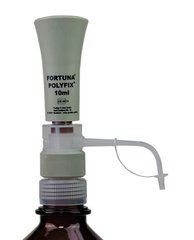 FORTUNA® POLYFIX® dispenser, 2 - 10 ml, glass plunger and brown glass cylinder