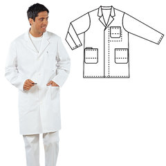 Mens lab coat, 100 % cotton, size 60/62, 1 unit(s)