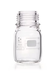 Screw top bottle DURAN® clear glass without pouring ring and screw cap, 100 ml