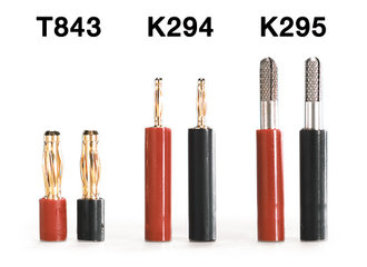 Adapter for electrophoresis cables, Ø-socket 4 mm, Ø-plug 2 mm, 1 pair