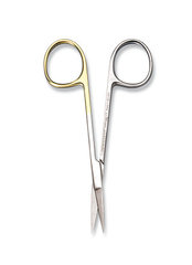 Dissecting scissors with microsection, stainless steel, straight, 105 mm