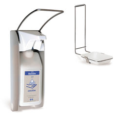 Soap a. disinfectant dispenser plus, for bottles 1000 ml, short arm lever