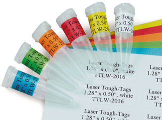 Labels f. laser printers, angular, 25sh., sorted, for vessels 1,5/2ml
