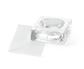 Microscopy bowl, clear glass, L 40 x W 40 x H 16 mm, incl. coverplate, 1 unit(s)