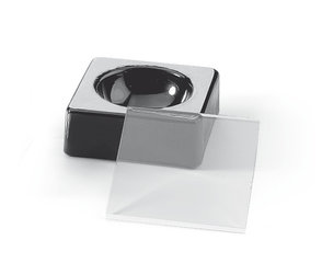 Microscopy bowl, black glass, L 40 x W 40 x H 16 mm, incl. coverplate, 1 unit(s)