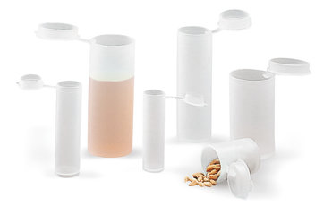 Sample vials, PE, Ø 31 mm, 35.0 ml, with press-on lid, 50 unit(s)