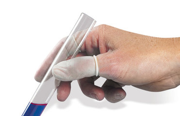 Latex finger stalls, size 5, XL, powder free, roll-up cuff, 500 unit(s)
