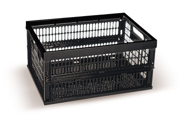 Rotilabo®-collapsible box, PP, black, L 470 x W 340 x H 240 mm, 1 unit(s)