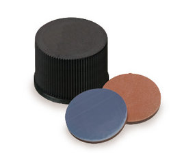 Caps for storage vials, ND15, PP, sealing pad, closed, natural rubber./TEF