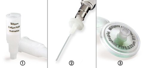 Syringe filters Millex® Hydrophobic polytetrafluoroethylene (PTFE), 0,45 µm