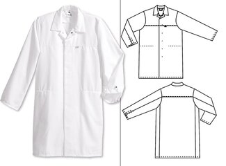 HACCP unisex lab coat, size S, White, 65% polyester, 35% cotton, 1 unit(s)