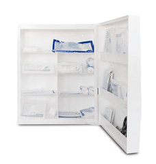 First-aid cabinet made of plastic, white, 10 compartments, 1 unit(s)