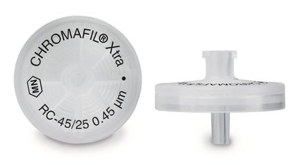 CHROMAFIL® RC Xtra syr. adaptor filters, pore size 0.45 µm, Ø 25 mm, 100 p.