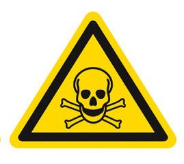 Warning symbols, establ. indiv.labels, warning toxic, 100 mm