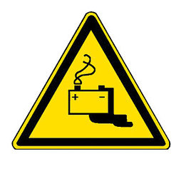 Warning symbols, establ. indiv.labels, hazards due to batteries, 1 unit(s)