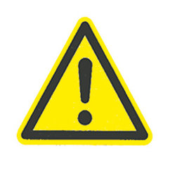 Warning symbols, establ. indiv.labels, warning dangerous spot, 200 mm