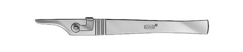 Scalpel handle, Fig. 2, with locking, mechanism, stainless steel, L 130 mm