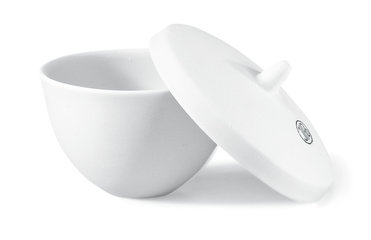 Rotilabo®-swelling crucible with cover, made of unglazed porcelain, wide form