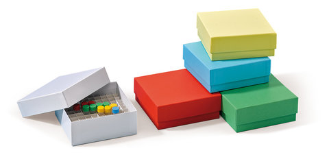 Rotilabo®-cryo boxes made of cardboard, white, waterproof, L136xW136 xH100mm