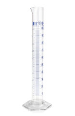 Cl. A measuring cylinders, blue markings, DURAN®, tall, subdivision 0.2 ml
