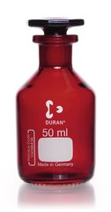 Narrow neck storage bottl., glass stopp., DURAN®, amber glass, 50 ml, 1 unit(s)