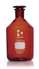 Narrow neck storage bottl., glass stopp., DURAN®, amber glass, 1000 ml