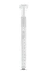 Test tube w. stand. ground joint, DURAN®, with NS socket and PP stopper, 10 ml