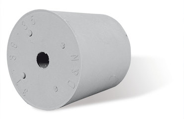 Rotilabo®-stoppers w. hole, nat. rubber, Ø borehole 6 mm, Ø bottom 29 mm