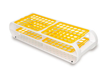 Combined racks, yellow, POM, for test tube Ø 25-30 mm, 1 unit(s)