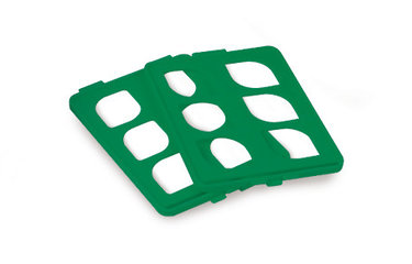Grid inserts, green, POM, for test tube Ø 16-20 mm, 4 unit(s)
