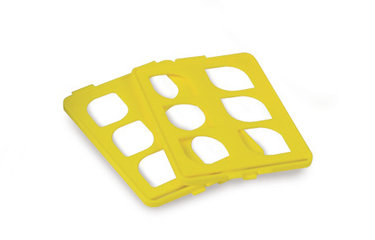 Grid inserts, yellow, POM, for test tube Ø 25-30 mm, 4 unit(s)
