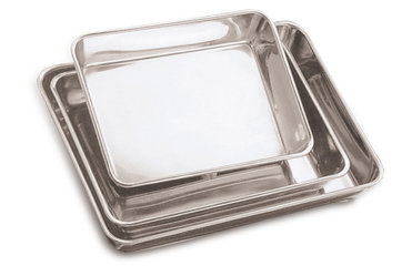 Rotilabo®-weighing pans, mat, stainless steel, L 260 x W 180 x H 25 mm