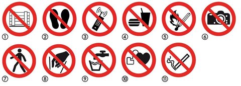 Prohibition sign, self-adhes., doppels., no mobile phones, 1 unit(s)