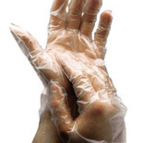 Disposable gloves PE, ladies' gloves 6 - 7, polyethylene, 100 unit(s)