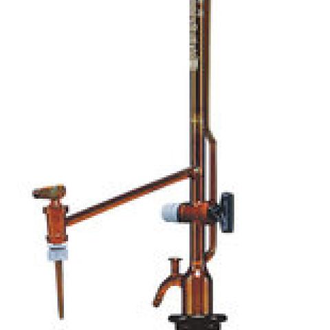 Pellet titrating apparatus, Class B, DURAN®, brown glass, white grad., 50 ml