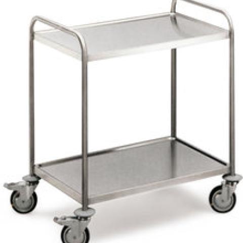 Laboratory shelf trolley, stainless steel 18/10, 3 shelves, 1 unit(s)