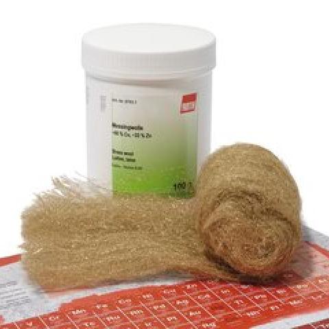 Brass wool, approx. 66 % Cu, approx. 33 % Zn, 500 g, plastic