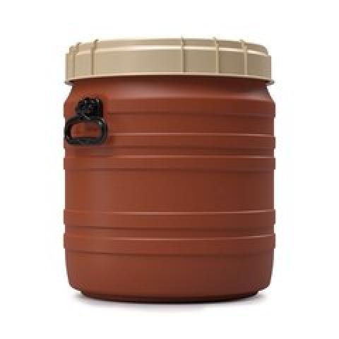 Extremely wide-neck barrel, 55 l, Brown with a beige screw cap, 1 unit(s)