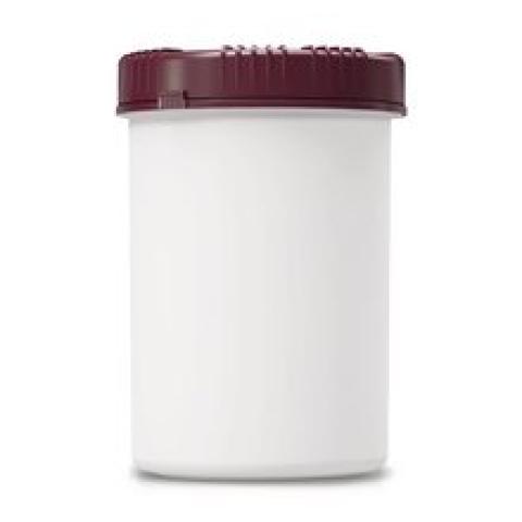 Packo wide-neck jar, white, HDPE, With screw cap and stopper, 1000 ml