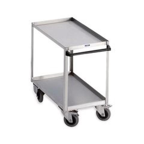 Stainless steel shelf trolley, With 2 tray shelves, 1 unit(s)