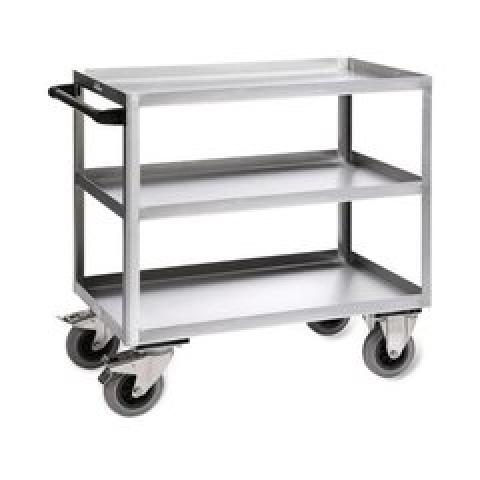 Stainless steel shelf trolley, With 3 tray shelves, 1 unit(s)