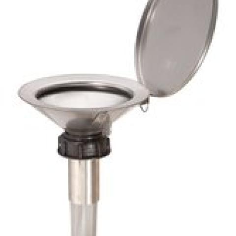 Safety funnel made of stainless steel, Slimline, DIN50 thread, with lid,